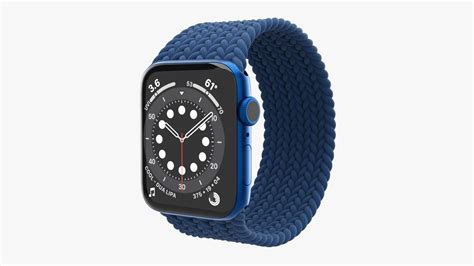 Apple Watch Series 6 Braided Solo Loop Blue 3d Model Cgtrader