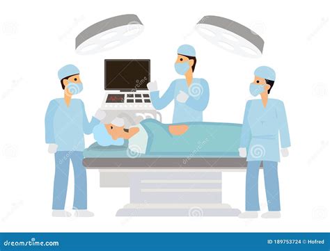 Medical Team Performing Surgical Operation In Operating Room Stock