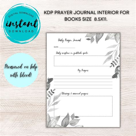 Kdp Interiors Canva Floral Prayer Journal Editable Template Etsy