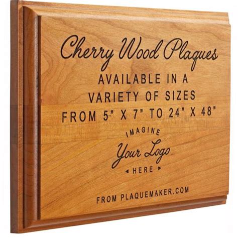 Solid Cherry Wood Laser Engraved Plaques