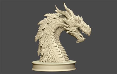 Stl File Dragon Bust 🐉・3d Printing Idea To Download・cults
