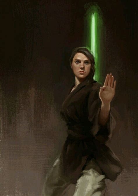 Jedi Human Female With A Green Lightsaber Star Wars Images Female
