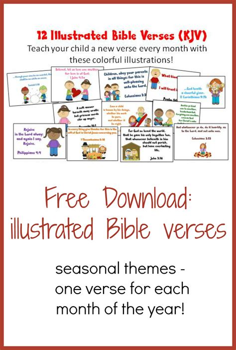 This works because they're quieting down for the day and they'll do anything to stay up a few minutes later! Illustrated Bible Verses for Kids (KJV) - Christian Homeschool Family