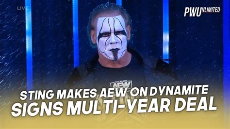 Sting Makes Aew Debut On Dynamite Signs Multi Year Contract Youtube
