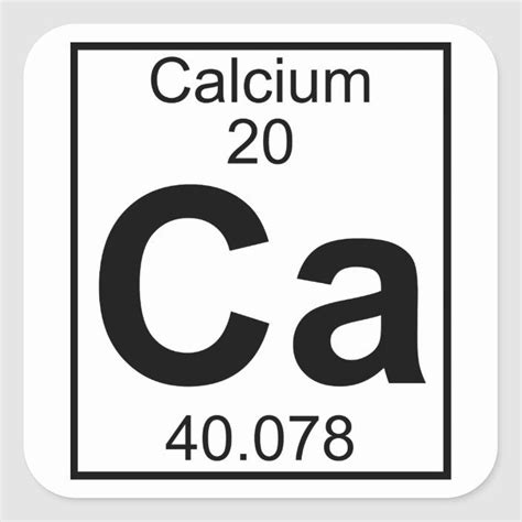 Element 020 Ca Calcium Full Square Sticker Zazzle Calcium