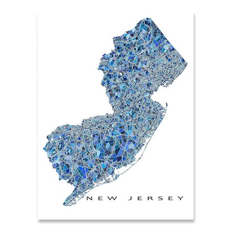 Amazon Com New Jersey Map Print X New Jersey Gifts For Men Nj