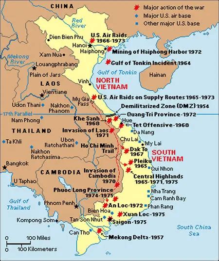 Major Battles Of Vietnam Map The World Map