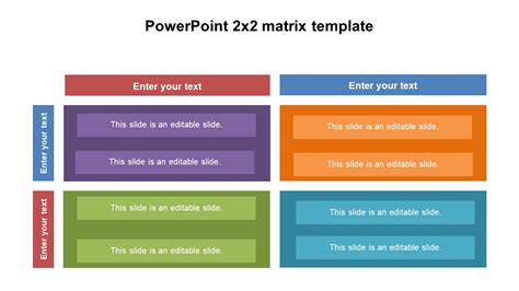 Matrix 2x2 Powerpoint Ppt Template Ppt Template Templates Text You