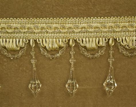 5 Yards Beaded Fringe Trim For Drapery And Upholstery In Off White