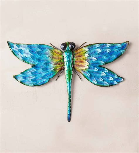 Iridescent Metal Dragonfly Wall Art Plow And Hearth