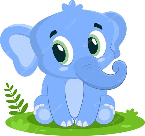 Premium Vector Cute Baby Elephant Animal Cartoon Character Vector