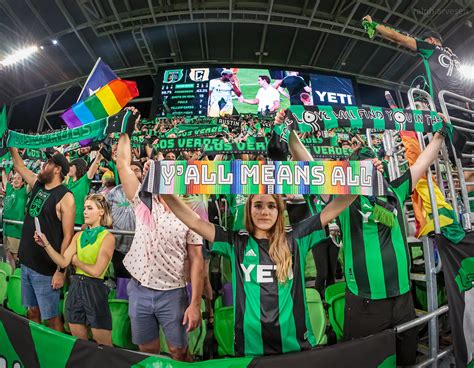 Austin Fc Supporter Groups At Pride Night At The Game Between Austin Fc