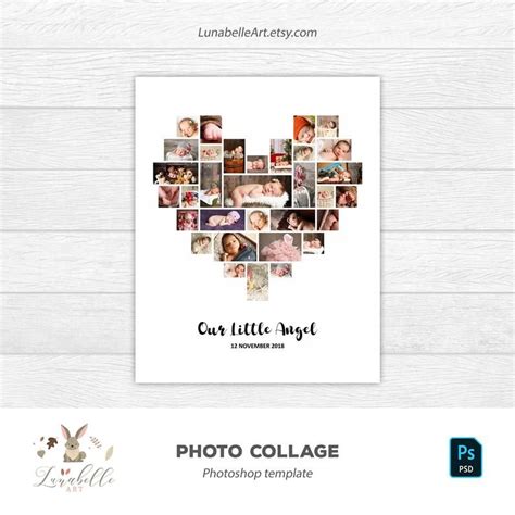 Heart Photo Collage Love Shape Collage Photo Collage Etsy In 2020