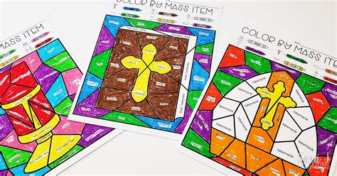 Rosary coloring pages to print are perfect for may and october. Catholic Color by Mass Item Coloring Pages | Sara J Creations