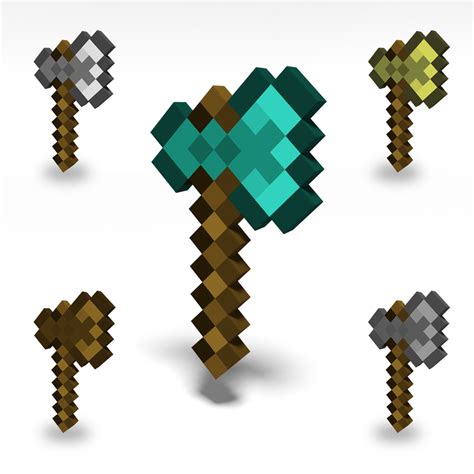 Minecraft Axe Modelo 3d Turbosquid 1380870