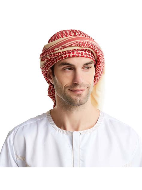 lallc men muslim hijab scarf turban islamic keffiyeh arab headwrap head wear hat caps