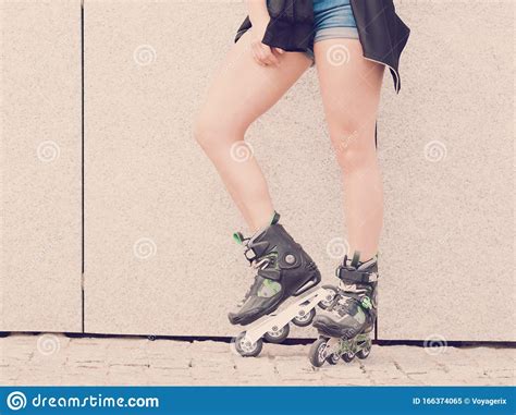 Woman Wearing Roller Skates Stock Image Image Of Blade Skating