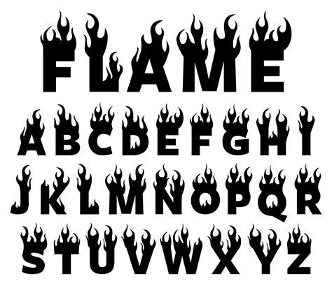 Flame Fonts Bundle Fire Letters Fonts Ttf Svg Files Fonts Etsy