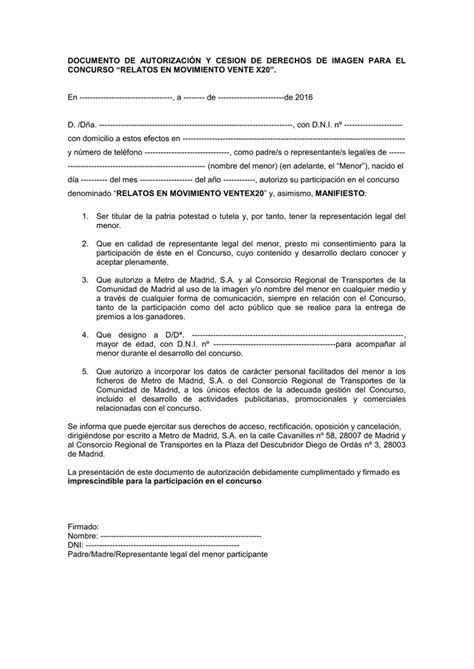 Documento De AutorizaciÓn Y Cesion De Derechos De