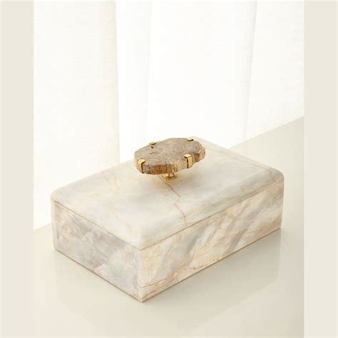 Exclusively Ours Handcrafted Century Marble Box With Petrified Wood