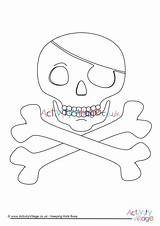 Crossbones Skull Colouring Blackbeard Pirate Activity Village Explore sketch template