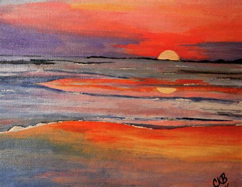 Ocean Sunset Painting By Colleen Barnhart Fine Art America