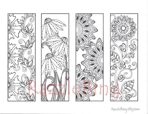 Diy Bookmark Printable Coloring Page Zentangle Inspired Spring