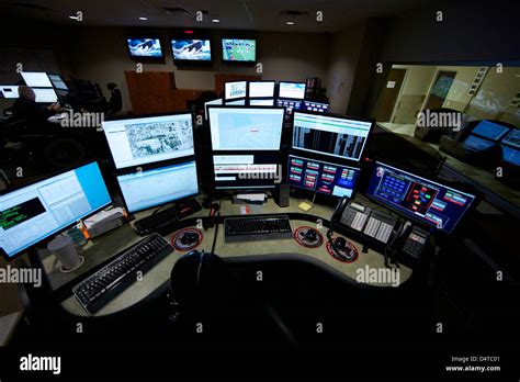 Control Room Center For Emergency Service Dispatch Stock Photo Royalty