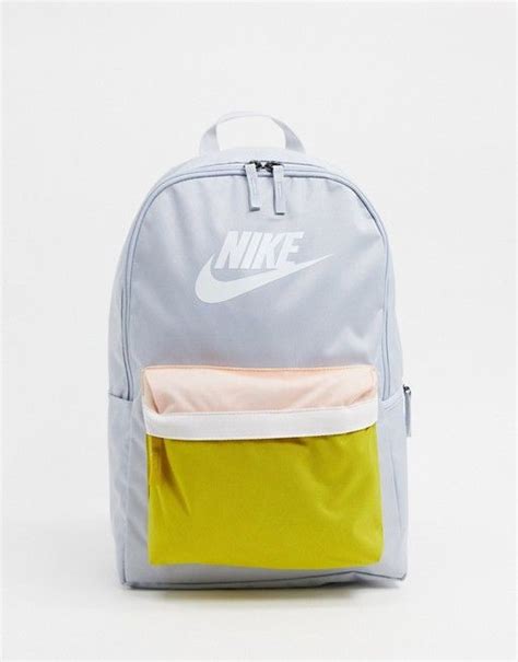 Nike Swoosh Backpack In Gray And Yellow Asos Backpacks Womens