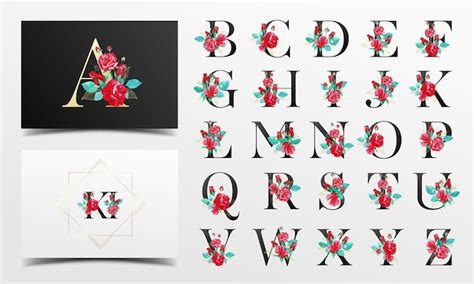 Beautiful Alphabet Collection Decorated With Floral Watercolor Style