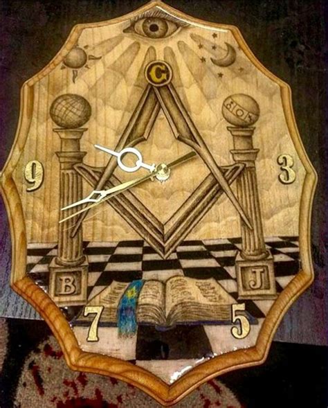 This Masonic Wall Clock Is 👌 Masonic Symbols Freemasonry Masonic Art