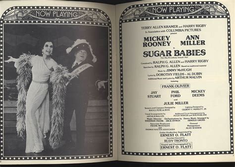 Sugar Babies The Burlesque Musical Program Mickey Rooney Ann Miller 1980