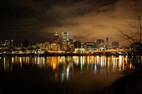 Skyline Of Downtown Portland Oregon At Nightso Beautiful Portland