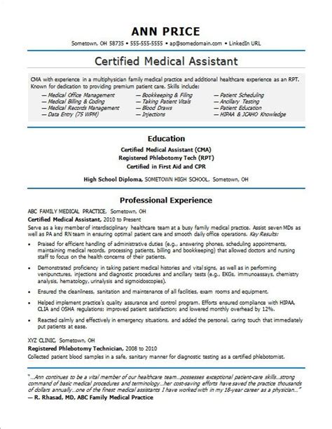 The key is to keep it simple and to the point. Medical Assistant Resume Sample | Monster.com