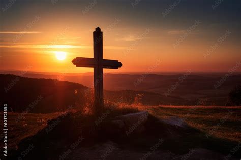 Jesus Christ Cross Easter Resurrection Concept Christian Wooden