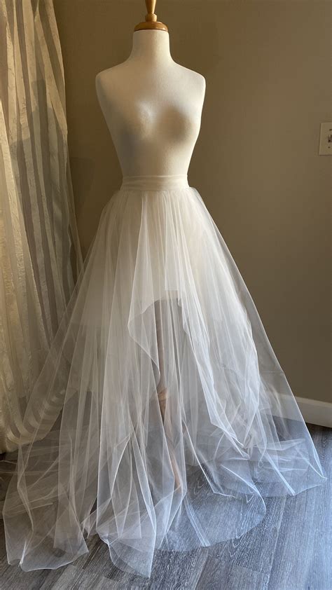 Tulle Skirt Wedding Skirt Bridal Overskirt Layered Tulle Skirt Off