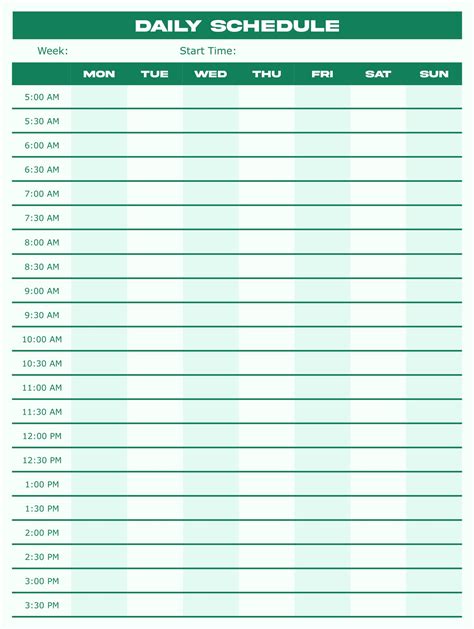 Daily Hourly Planner Free Printable
