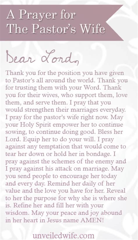 A Prayer For The Pastor S Wife