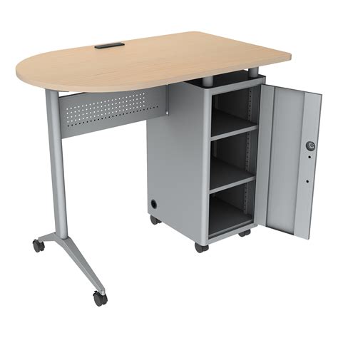 Learniture Standing Height Compact Mobile Teacher Desk At School Outfitters