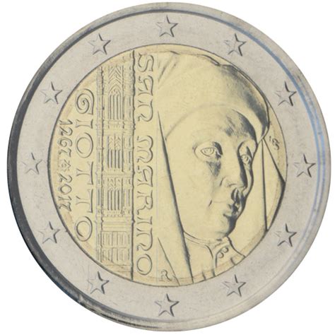 San Marino 2 Euro Coin 750th Anniversary Of The Birth Of Giotto 2017