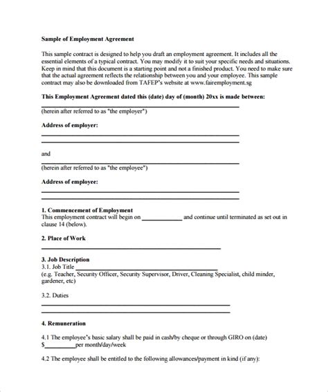 Check spelling or type a new query. Employment Contract - 9+ Download Documents in PDF , DOC