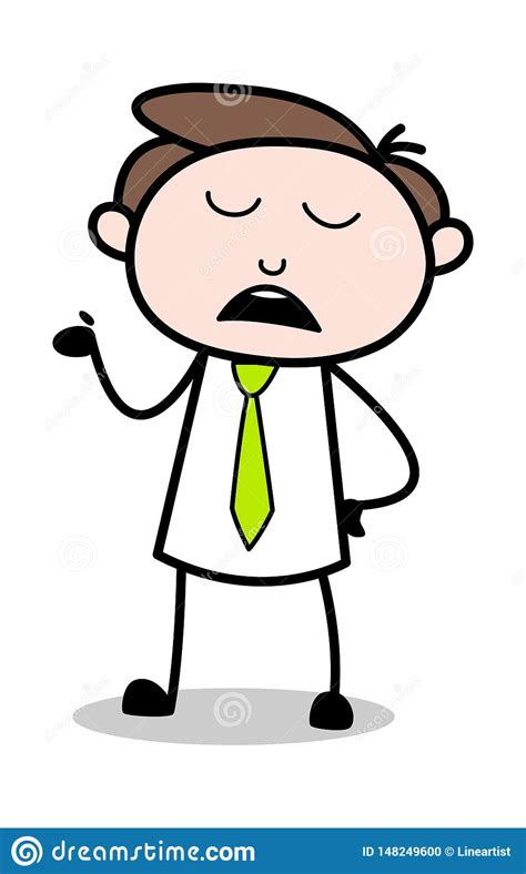 Ignorant Office Businessman Employee Cartoon Vector Illustration