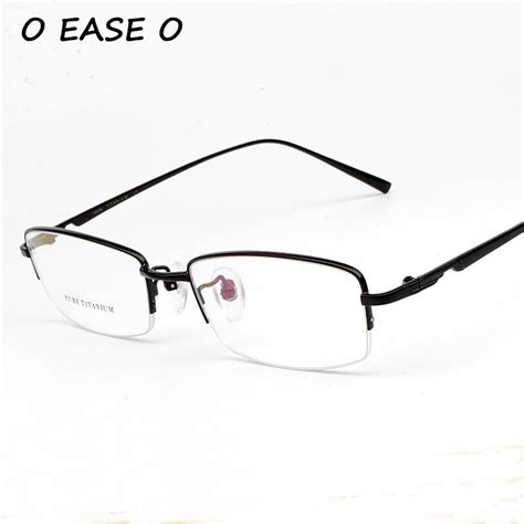 2017 new pure titanium men half rim frame eyeglasses myopia 86029 prescription optical frame in