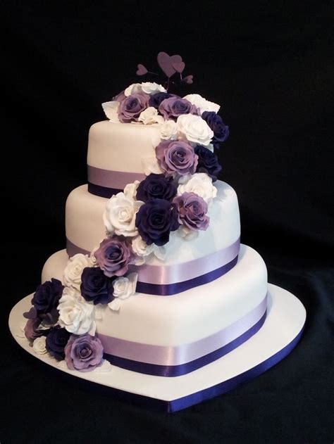 Discover a curated selection of men's clothing, footwear and lifestyle items. heart shaped wedding cake of the purple theme | Wedding cake roses, Italian wedding cakes ...