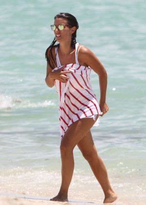 Ludivine Kadri Sagna In Yellow Bikini On The Beach In Miami Gotceleb