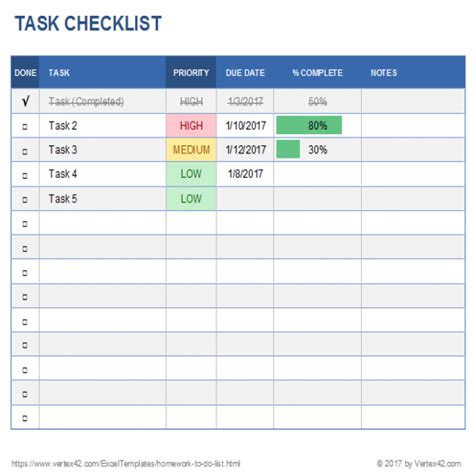 Task List Templates Free Printable Word Excel Pdf Formats Vrogue