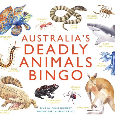 Australias Deadly Animals Bingo By Chris Humfrey Western Australian