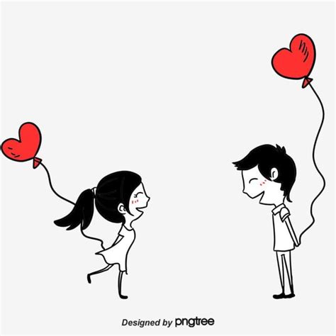 Os Amantes De Desenhos Animados PNG Cartoon O Casal Coração De