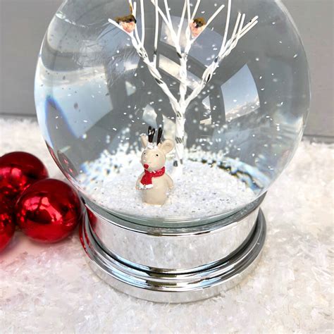 Christmas Snow Globe With Rudolf Reindeer By Pink Pineapple Home