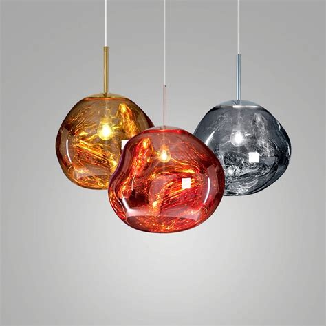 Post Modern Glass Pendant Light Melting Lava Glass Pendant Lamp Gold
